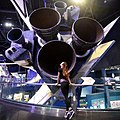 Rear thrusters of the Space Shuttle Atlantis on display at Kennedy Space Center