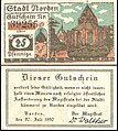 25 Pfennig Notgeldschein (1920) von Norden (Ostfriesland)