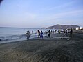 À l'aube, pêche au filet depuis la plage de Santa Marta El Rodadero, Bahia de Gaira.