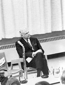 As the Minister of National Defence, Paul Hellyer issued white papers in 1964 that proposed uniting the Air Force, Army, and Navy into a single service. Paul Hellyer-c1969.jpg