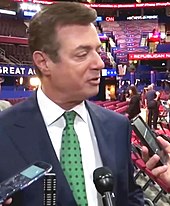 Manafort speaking to media at the 2016 Republican National Convention Paul Manafort at 2016 RNC.jpg