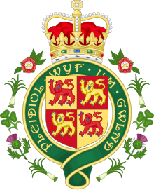 The Royal Badge of Wales appears on Assembly Measures Royal Badge of Wales (2008).svg