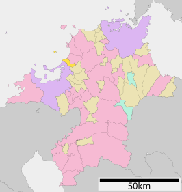 Situering van Shingu in de prefectuur Fukuoka