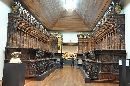 Old choir stalls under of the church of San Benito de Valladolid