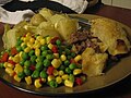 My grub I just ate, was very nice I have to admit, potatoes were just perfect. The veg is mixed peas, sweetcorn and bell pepper, from a bag (I know shame on me)