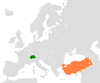 Location map for Switzerland and Turkey.