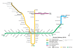 A map of the Toronto Subway/RT network.