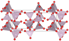 Unit cell of technetium(VII) oxide under standard conditions.