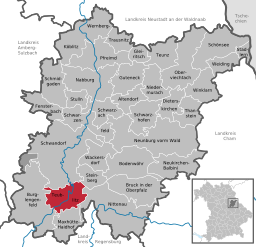 Läget för Teublitz i Landkreis Schwandorf