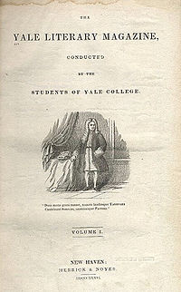 Titopaĝo unua-voluma Yale Literary Magazine 1836.jpg