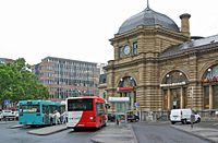 Bus station on the right, when exiting main railway station