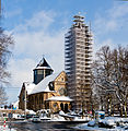 l'Église sous la neige.