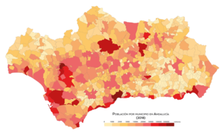 Población por municipios en Andalucía en el año 2018[79]​