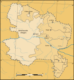 Carte de l'Anjou au XVIIIe siècle.