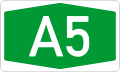 A5 motorway shield
