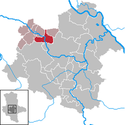 Läget för kommunen Bördeaue i Salzlandkreis
