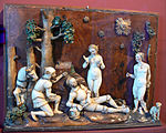Das Urteil des Paris, Alabaster auf Holzplatte, um 1535 (Bode-Museum, Berlin)