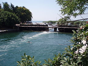 288px Black Drin Lake Ohrid Bridge of the Poets 1