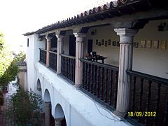 Balconies on the upper floor