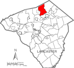Карта графства Ланкастер с указанием поселка Клэй