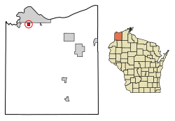 Location of the Village of Superiorin Douglas County, Wisconsin
