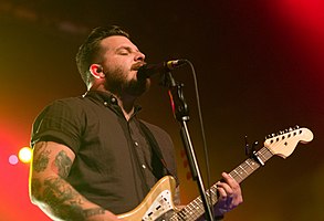 Dustin Kensrue performing in New York in 2016