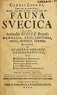 Титульный лист второго издания «Fauna Svecica»