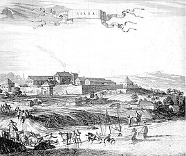 São Sebastião-fortet i Barra do Ceará. Gravyr av Arnoldus Montanus, 1600-talet.