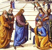 Christ Handing the Keys to St Peter, by Pietro Perugino