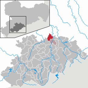 Poziția Gornau/Erzgeb. pe harta districtului Erzgebirgskreis