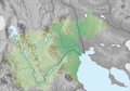 マケドニア地方の地形図。