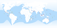 Tropical and temperate oceans of the world