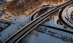 Silta ilmakuvassa vuonna 2009.