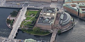 Vue aérienne de Helgeandsholmen