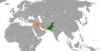 Location map for Iraq and Pakistan.