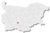 Карта на България, местоположението на селото е отбелязано с червена точка