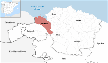 Die Lage des Gerichtsbezirk Barakaldo in der Provinz Bizkaia
