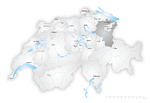 Lage des Kantons St. Gallen