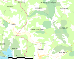 Poziția localității Sonnac-sur-l'Hers