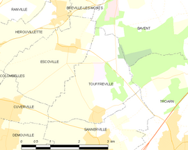 Mapa obce Touffréville