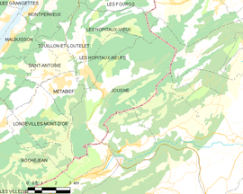 Mapa obce Jougne