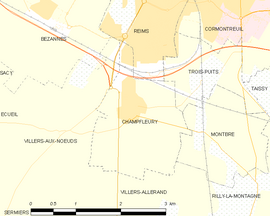 Mapa obce Champfleury