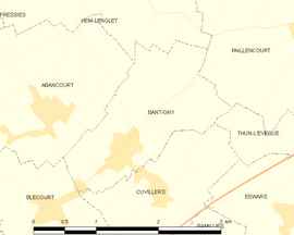 Mapa obce Bantigny