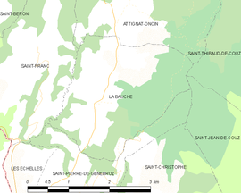 Mapa obce La Bauche