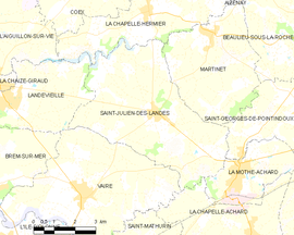 Mapa obce Saint-Julien-des-Landes