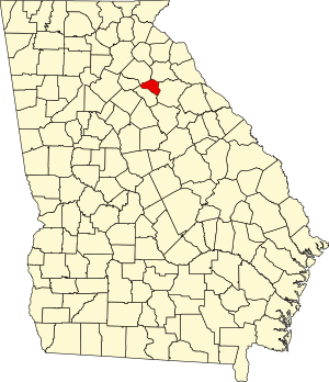 Карта Джорджии с выделением округа Кларк
