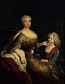 Margravine Marie Dorothea of Brandenburg-Schwedt with her son. Portrait by Antoine Pesne, ca. 1719. Preußen-Museum Minden.