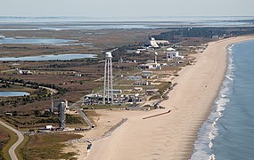 Pad 0A, used by Antares, is second from the near end, next to the tall water tower.