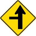 (W11-4/PW-11) Controlled side road junction on left