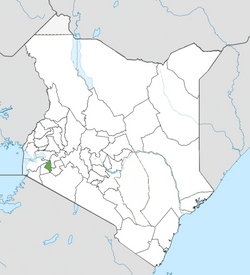 Location of Nyamira County (Green)